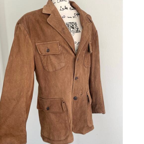 VTG 70’s RALPH LAUREN COUNTRY SUEDE JACKET CHESTNUT ILGWU LOGO MADE IN USA SZ M - Picture 4 of 16
